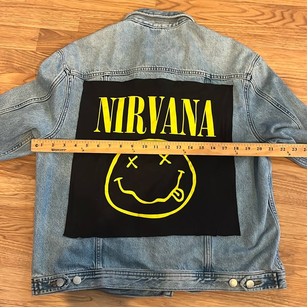 Nirvana Jean Jacket Upcycled Size Medium M By Cal… - image 6